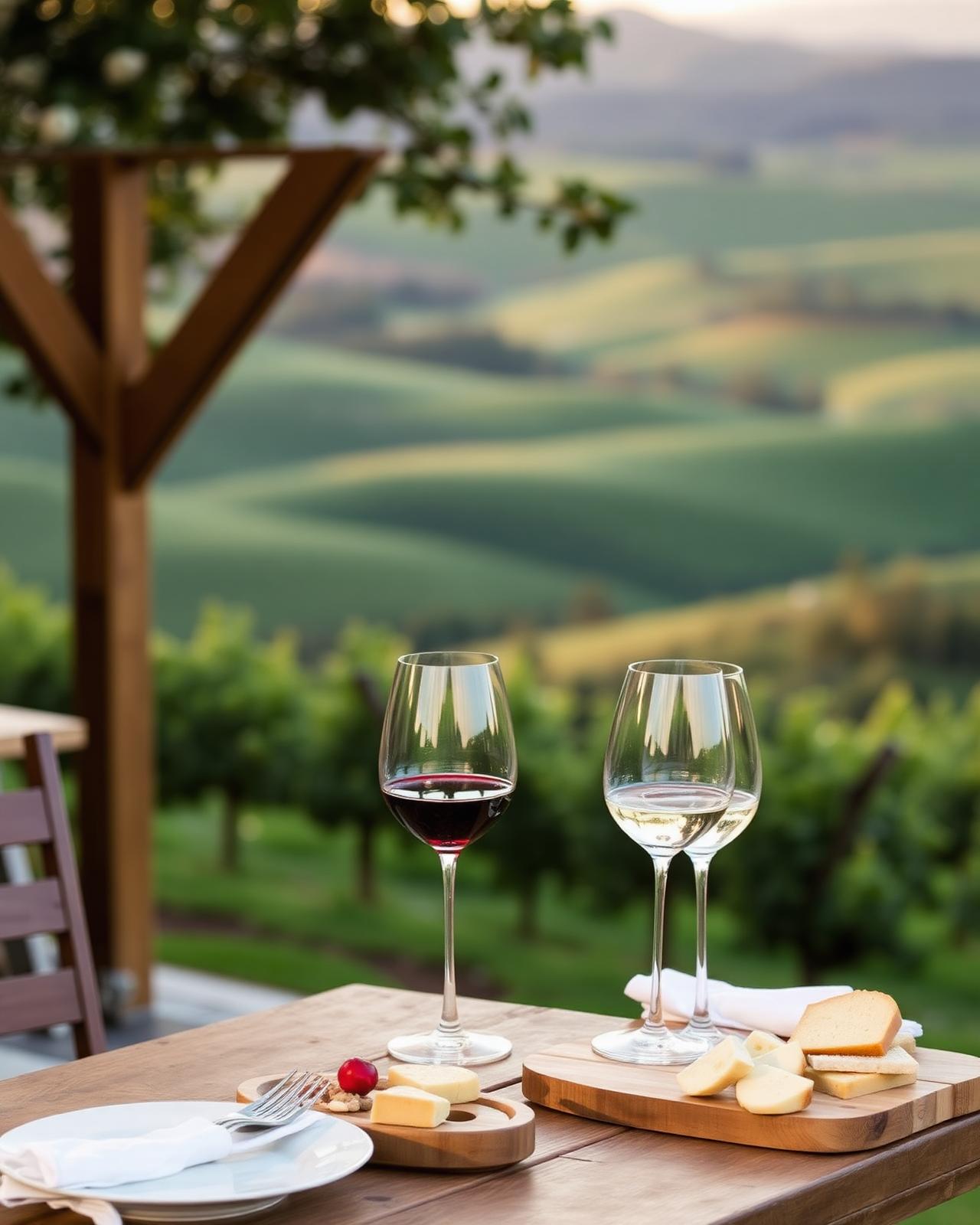 Wine tasting in the orchard